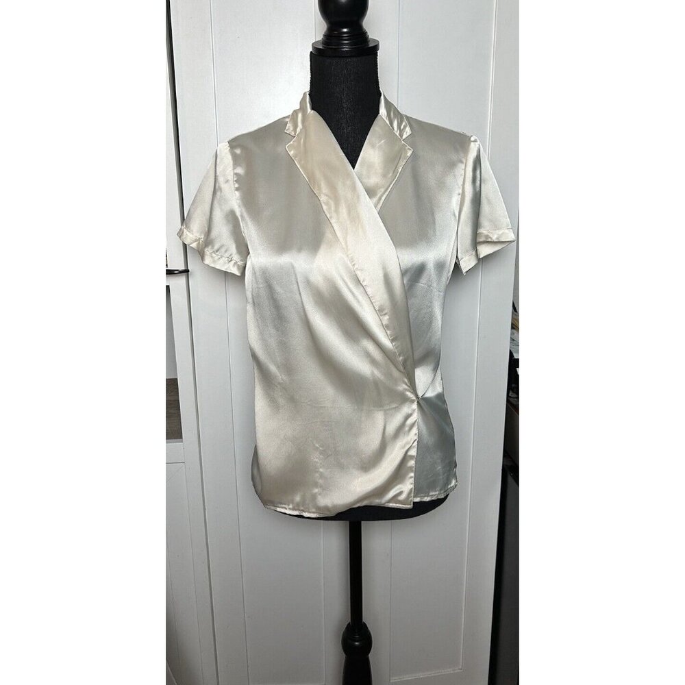 Elegant Cream Satin Blouse